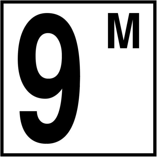 CC613090 6 in. Smooth Ceramic 5 in. Numbers MM Series Depth Marker Tile - 9M