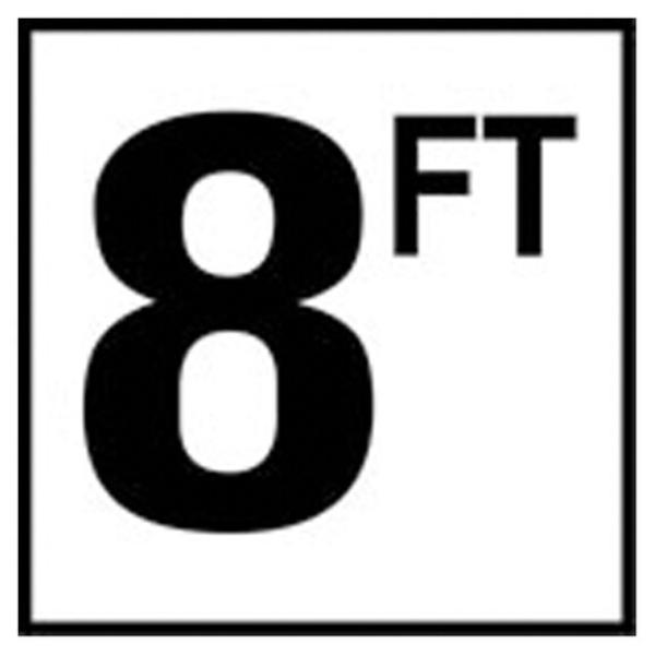 C610080 6 in. Smooth Ceramic 4 in. Numbers 1.5 in. Letters FT Series Depth Markers Tile - 8 FT