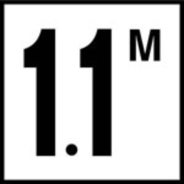 C612711 6 in. Smooth Ceramic 4 in. Numbers 1.5 in. Letters MDM Series Depth Marker Tile - 1.1M
