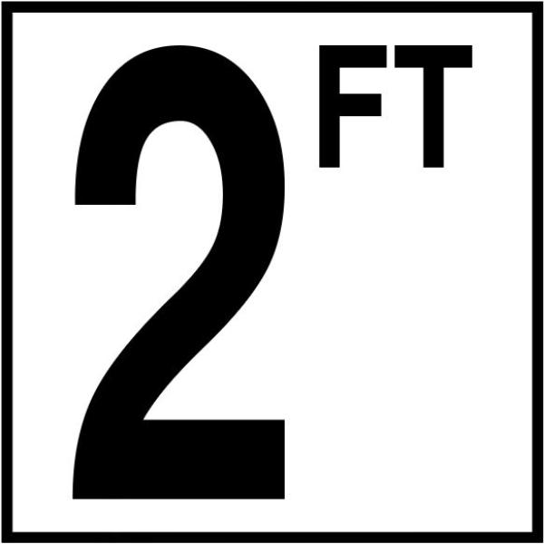 CC620020 6 in. Non Skid Ceramic 5 in. Numbers Depth Marker Tile - 2 FT
