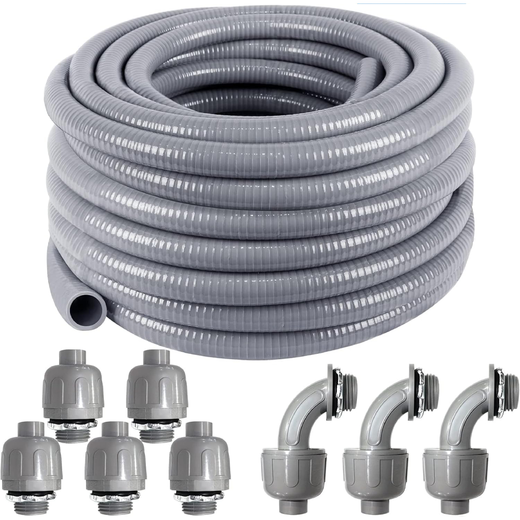 Flexible Electrical Tubing - Gray - 50 ft. - Durable PVC Construction