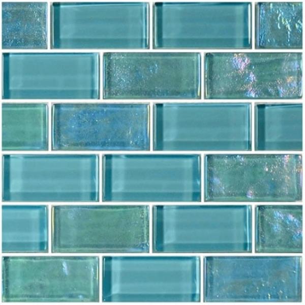 GT82348T4 1 x 2 in. Twilight Blends Trim Glass Tile - Turquoise