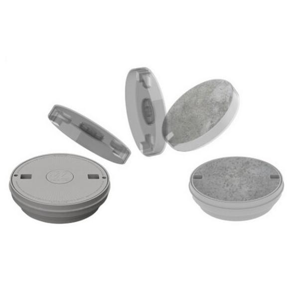 WW5407807WW Reversible Round Lid Assembly with Logo, Gray