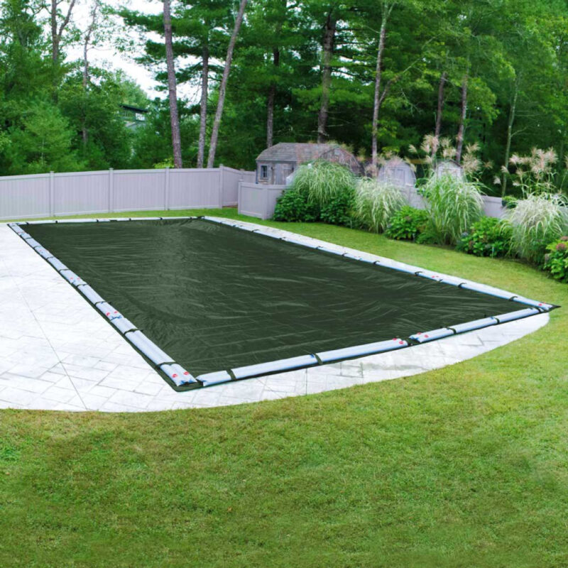 CO122545LS 20 x 40 ft. Step Supremeguard 5 ft. Overlap Green IG Solid Winter 25 x 45 ft. with 4 x 14 ft. Step Cover Size & Loops & Grommets Swimline