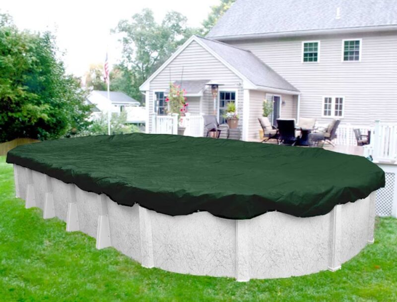 PCO1419 15 ft. Round Silverking 4 ft. Oval Solid Winter Cover - 15 Year