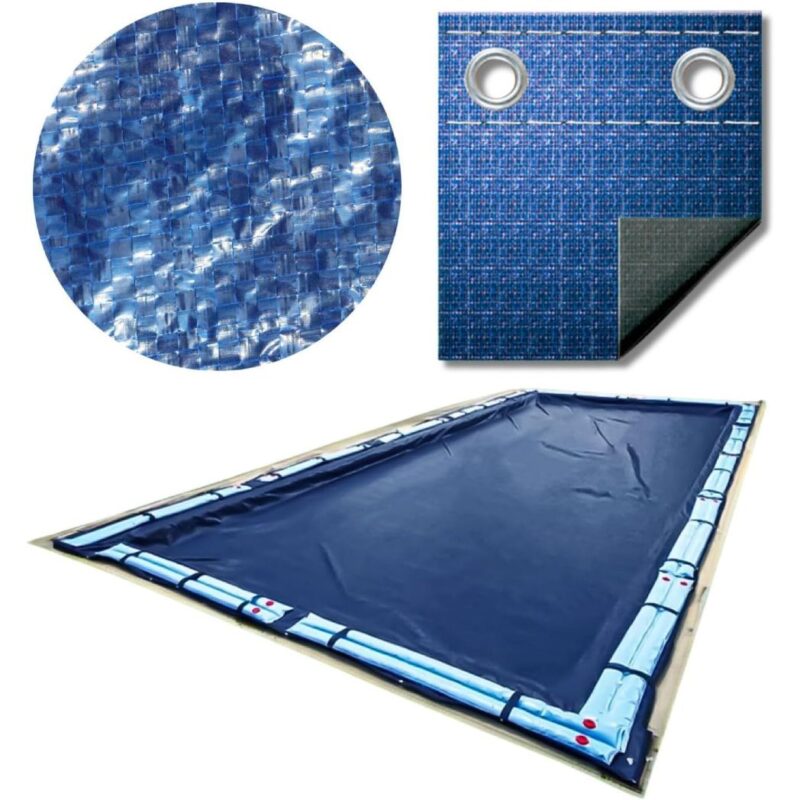 CO121729R 12 x 24 ft. Supreme Guard Green 5 ft. Overlap 20122410 IG Solid Winter Cover Kit for Pool - 10 Year