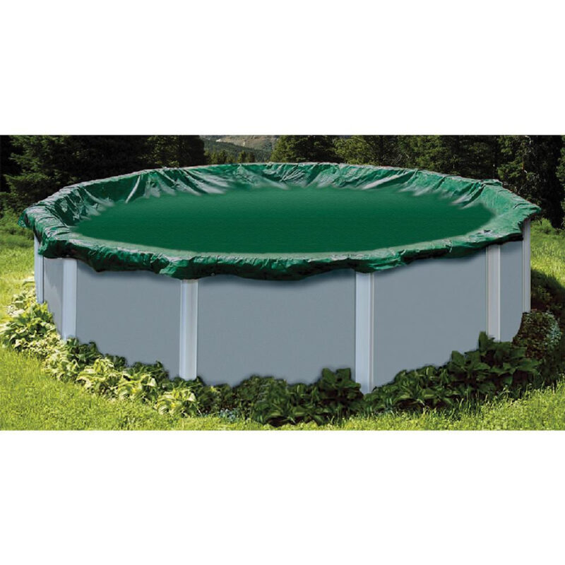 PCO1224 21 ft. Round Supreme Guard Green 3 ft. Overlap 2021AG10 Solid Winter Cover Kit for Pool - 10 Year