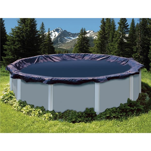 Swimline PCO81934 Deluxe 15 x 30 ft. Oval Winter Cover, 4 ft. Overlap, Blue & Black