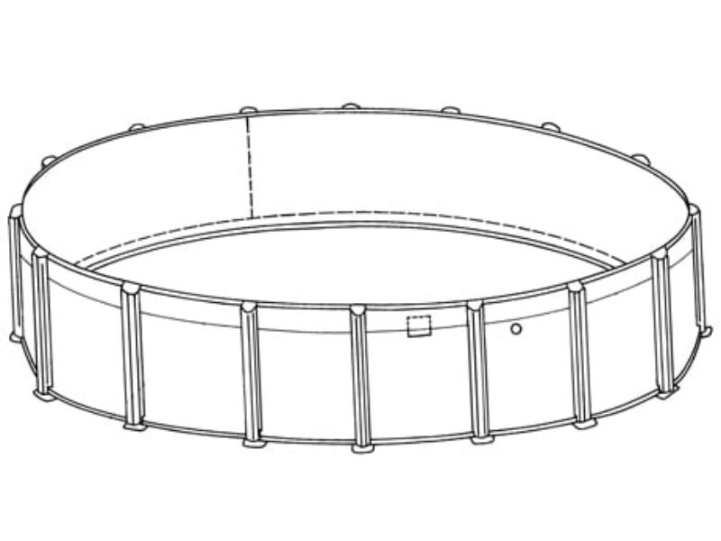 SER2452 24 ft. x 52 in. Round Serenity Above Ground Pool Sub-Assembly with 52 in. Wall