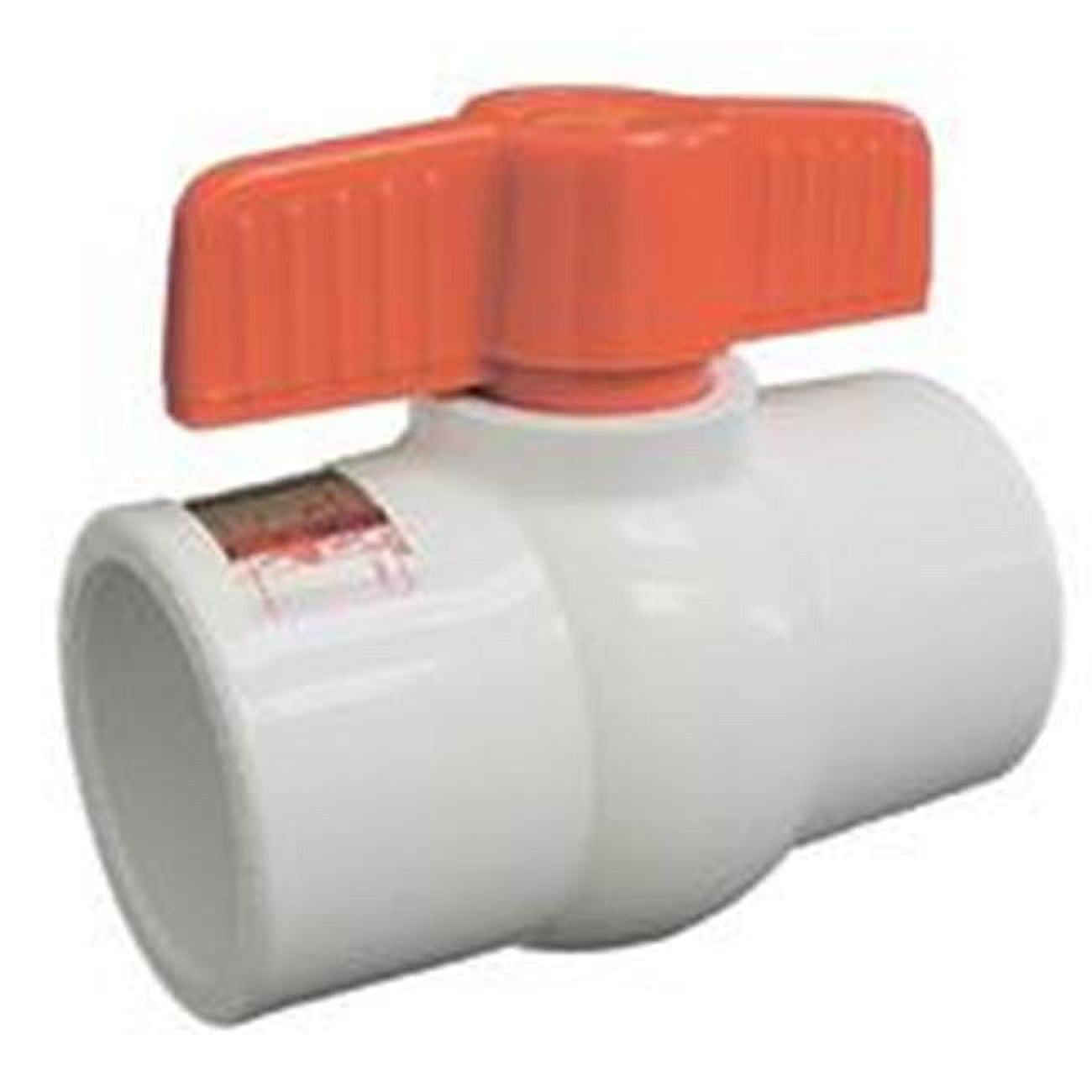 1.5 in. Socket Molded-in-Place Ball Valve PVC non-Stick - White