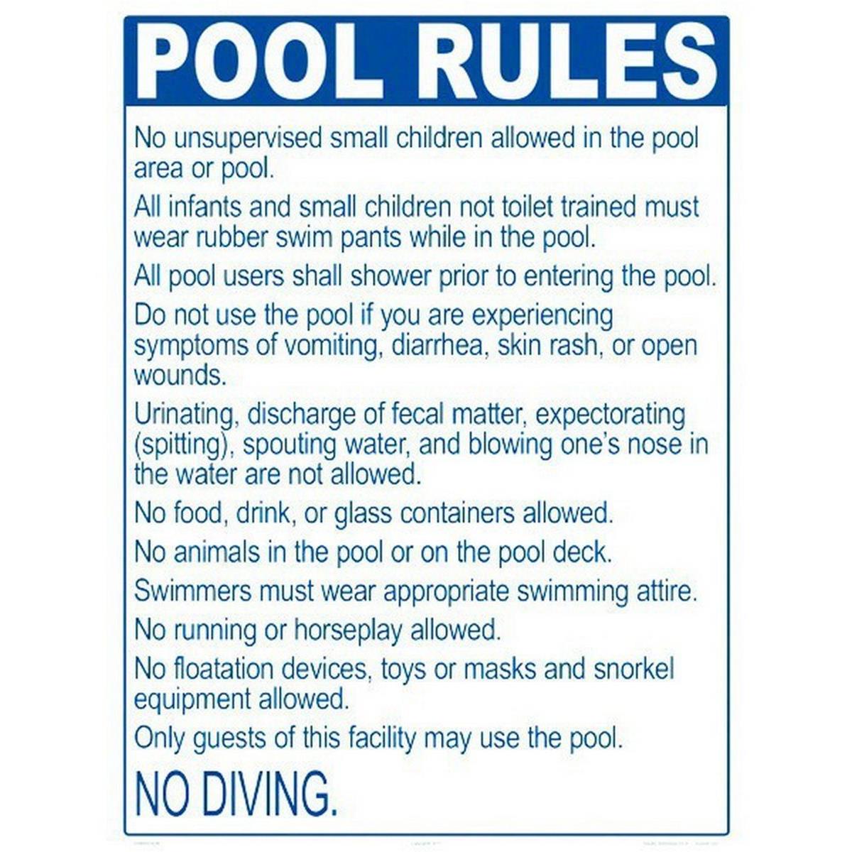 2046WS1824E Pool Rules Me Only