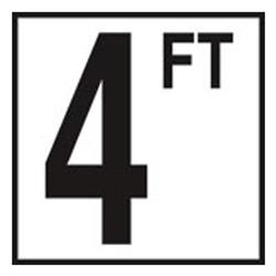 CC610040 6 x 6 in. Tile with 5 in. Number 4FT Smooth Ceramic Depth Marker