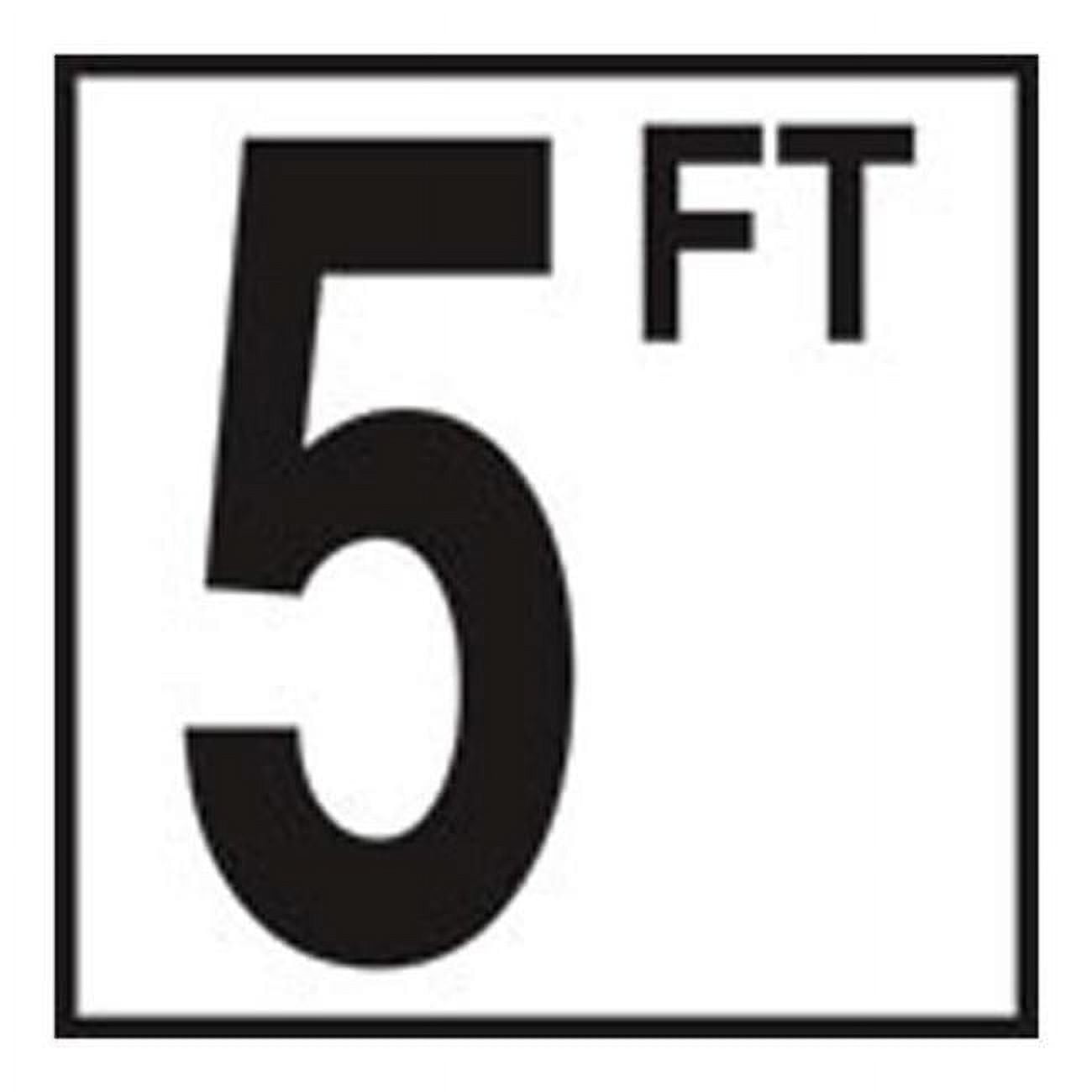 CC610050 6 x 6 in. Tile with 5 in. Number 5FT Smooth Ceramic Depth Marker