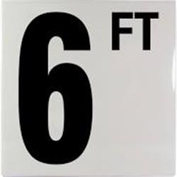 6 x 6 in. Smooth Ceramic Tile 6 with FT Depth Marker