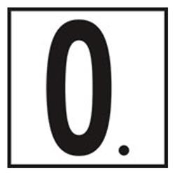 CC622500 6 x 6 in. Tile with 5 in. Number 0. with IN Non-Skid Ceramic Depth Marker