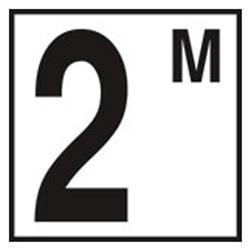 6 x 6 in. Tile with 5 in. Number 2 with M Non-Skid Ceramic Depth Marker