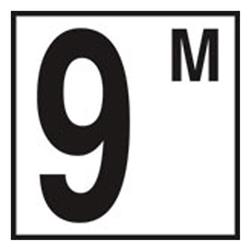 6 x 6 in. Tile with 5 in. Number 9 with M Non-Skid Ceramic Depth Marker