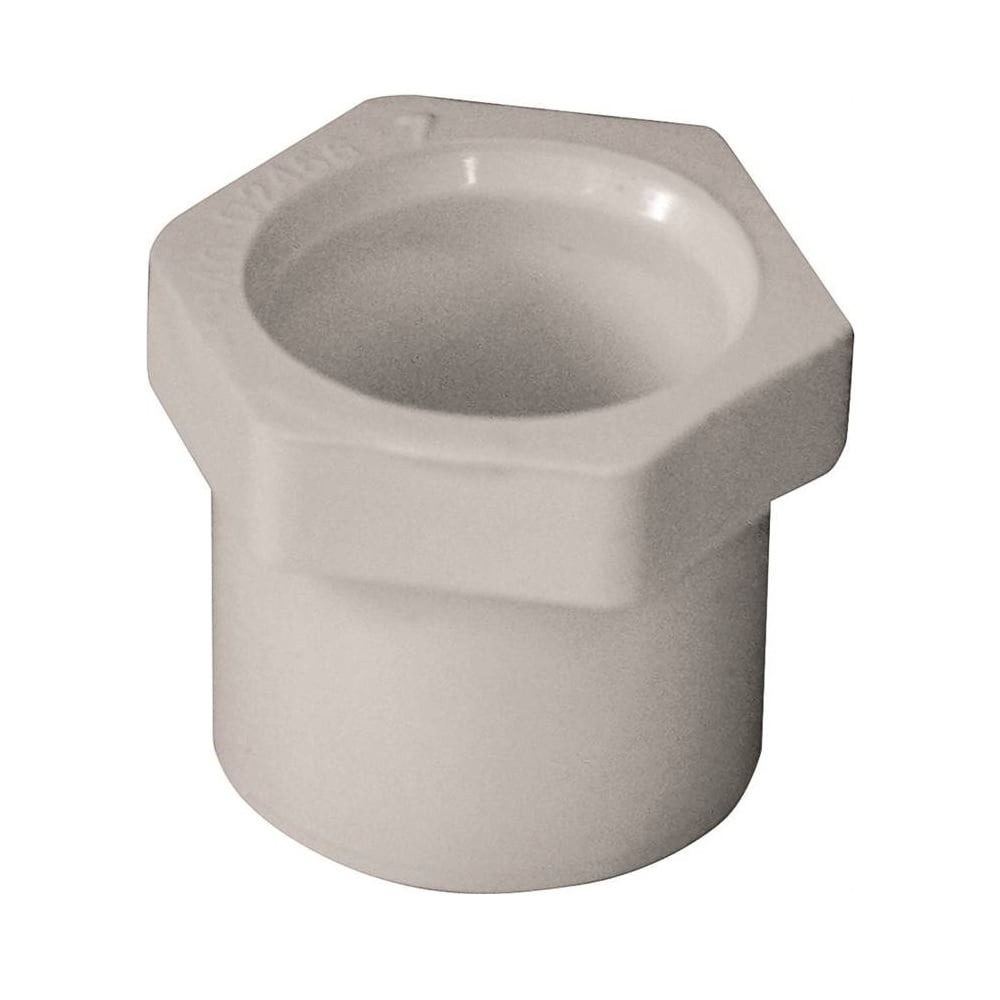 PVC Reducing Bushing, Spigot x Socket, 3/4 in x 1/2 in Pipe Size