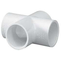 PVC Cross, Socket x Socket x Socket x Socket, 3 in Pipe Size