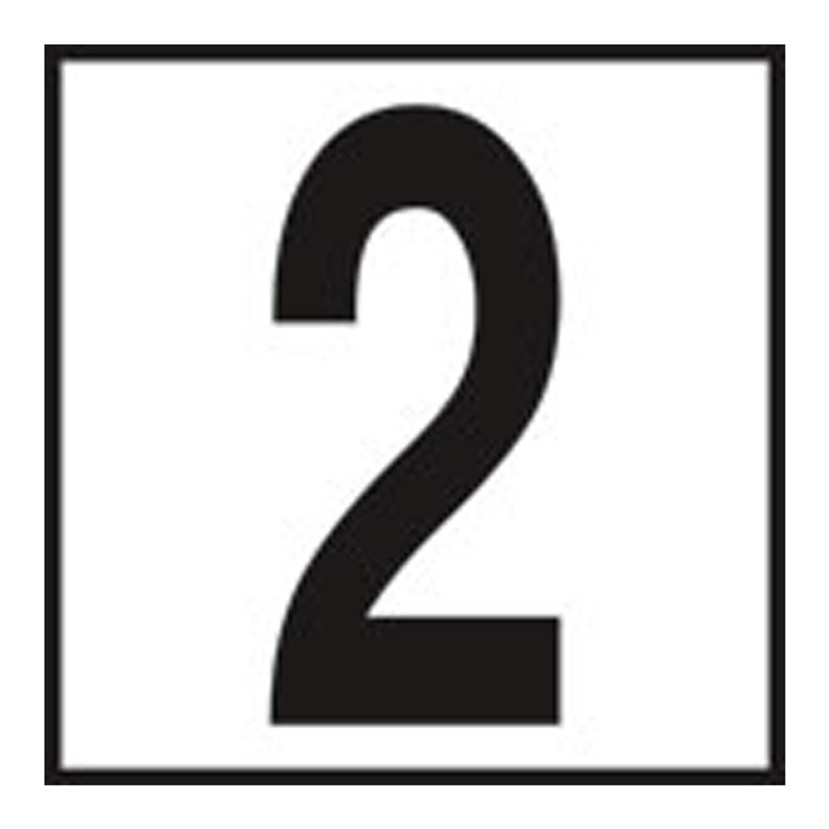 6 in. Number 2 Depth Marker Non Skid Ceramic Tile - 5 in.