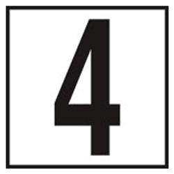 CC621040 6 in. Number 4 Depth Marker Non Skid Ceramic Tile - 5 in.
