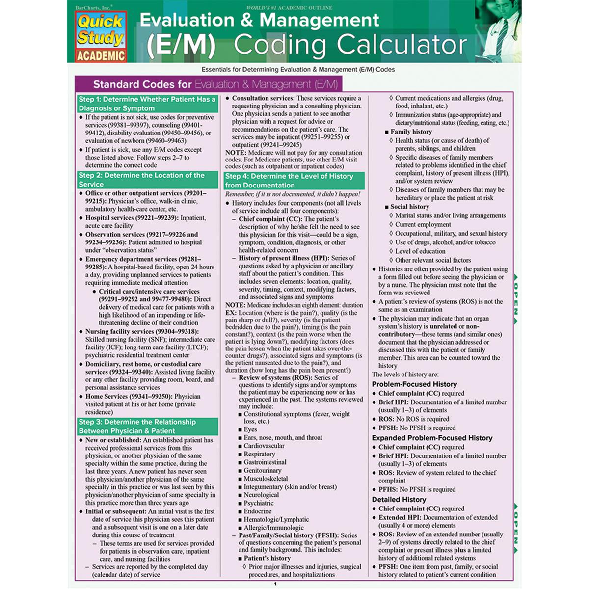 9781423234708 Evaluation & Management Coding Calculator