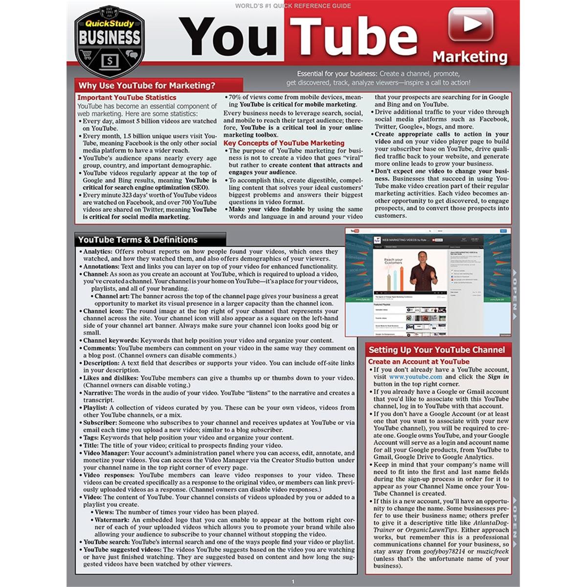 Picture of BarCharts 9781423236627 YouTube Marketing Laminated Reference Guide