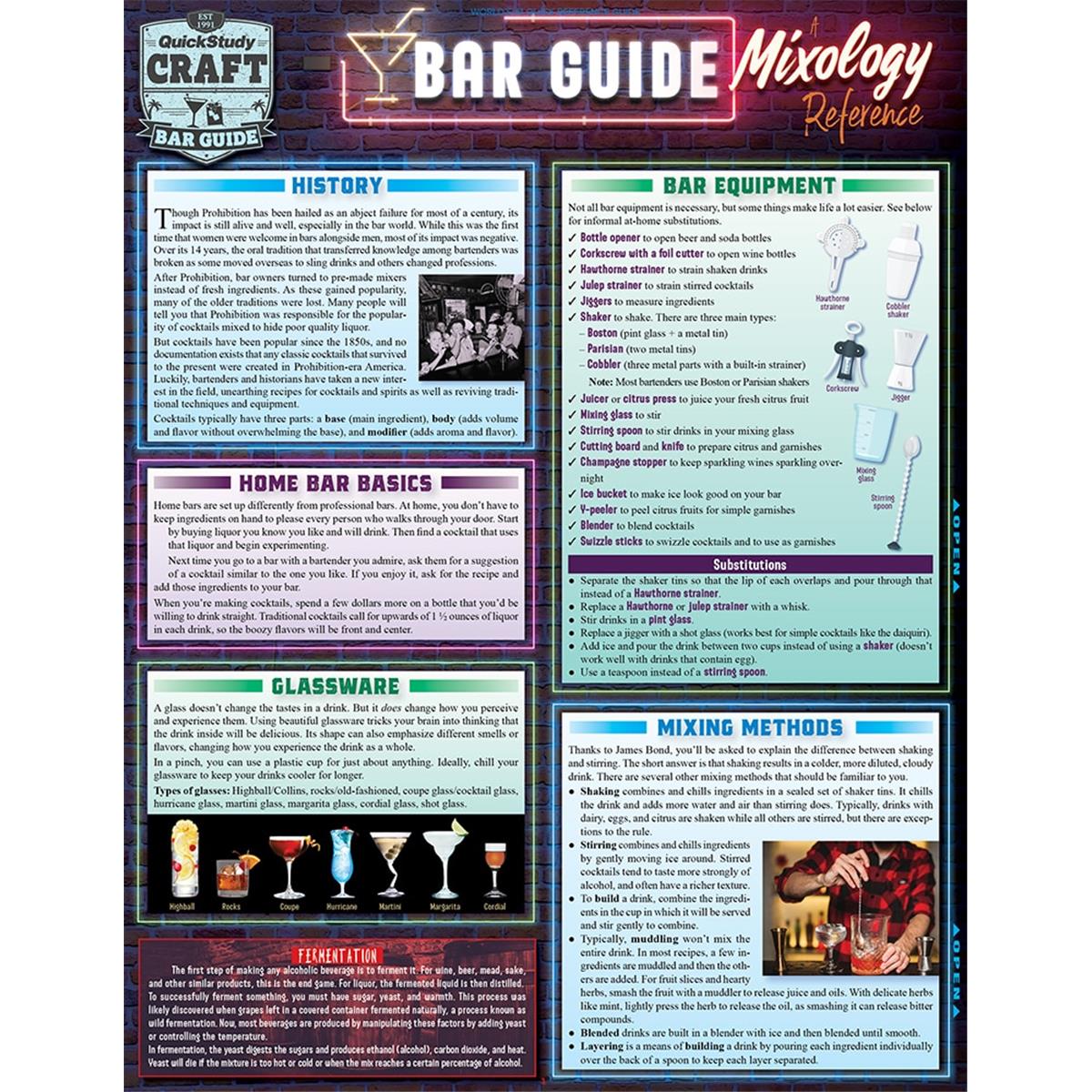 Picture of BarCharts 9781423238607 Bar Guide - A Mixology Reference Laminated Reference Guide