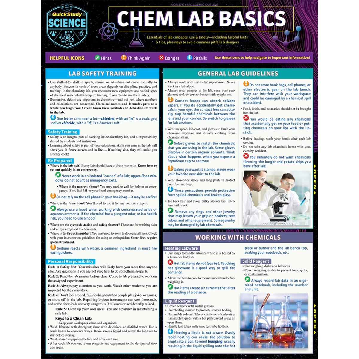 Picture of BarCharts 9781423238645 CHEM Lab Basics Laminated Reference Guide