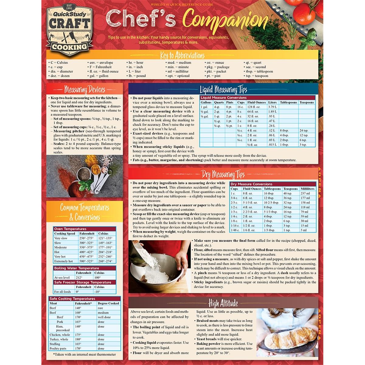 Picture of BarCharts 9781423239765 Chefs Companion Laminated Reference Guide