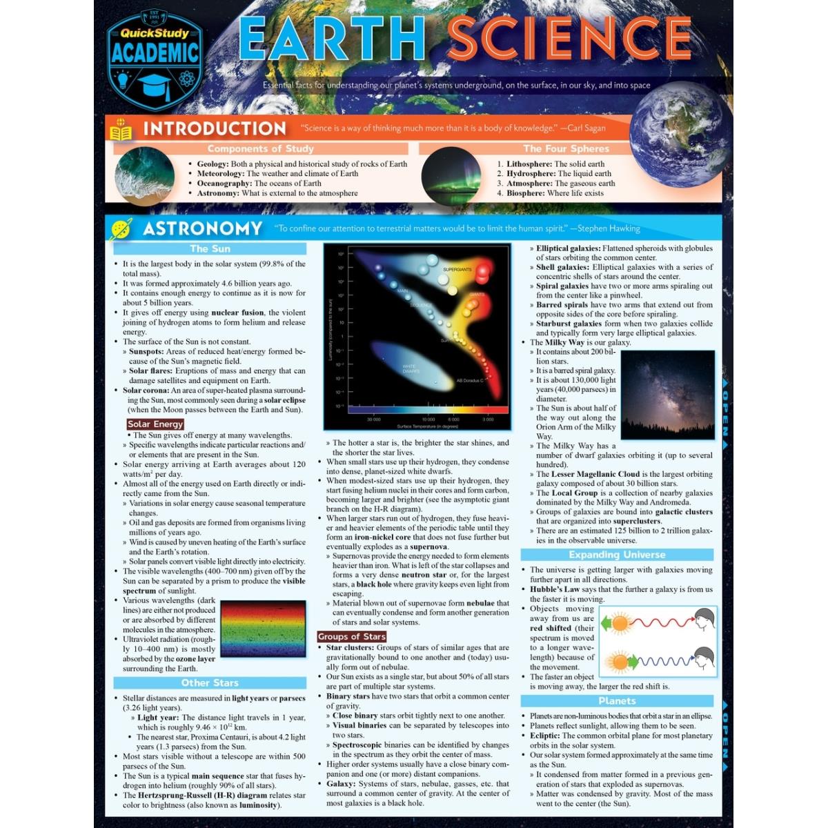 Picture of BarCharts 9781423239802 Earth Science Laminated Study Guide