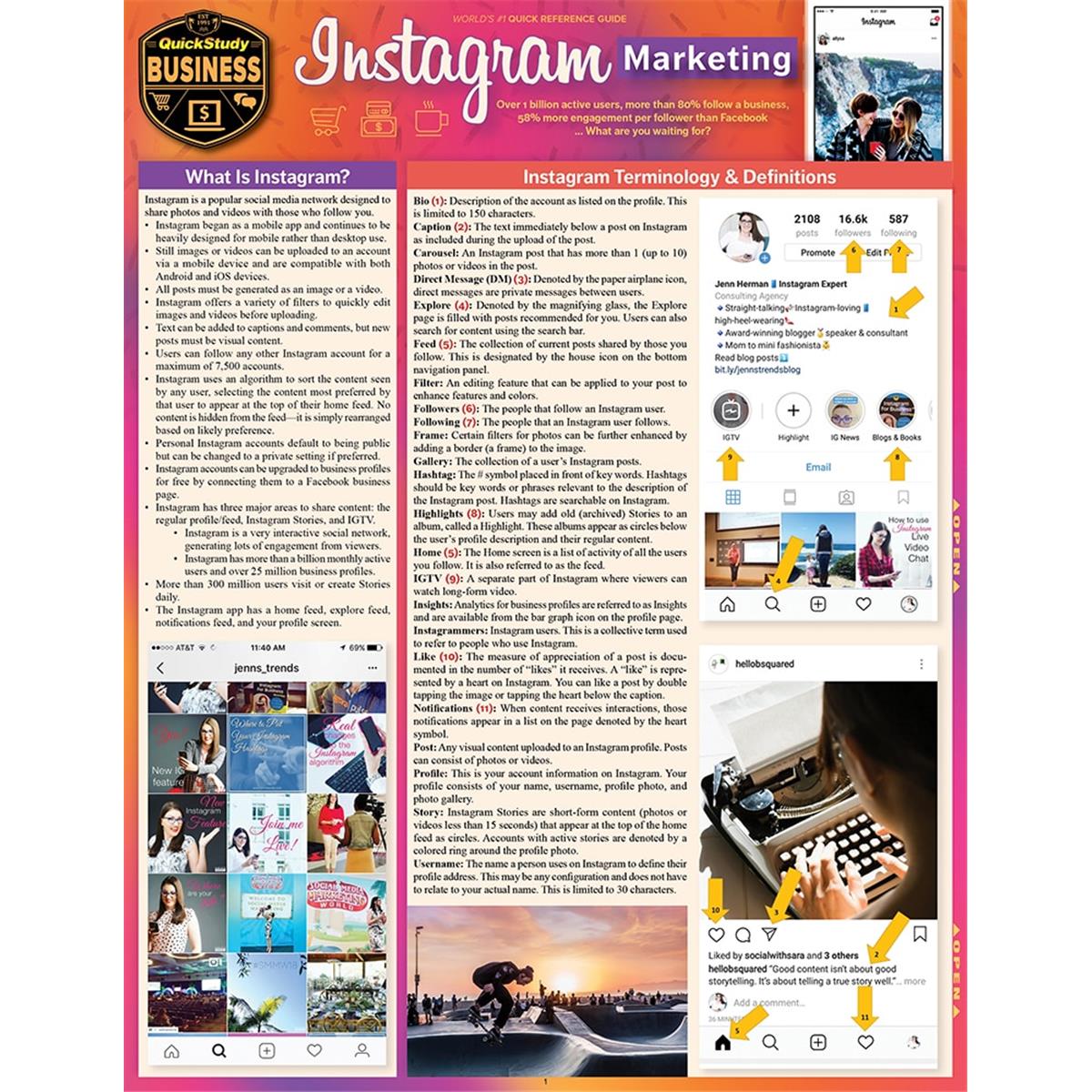 Picture of BarCharts 9781423239833 Instagram Marketing Laminated Reference Guide