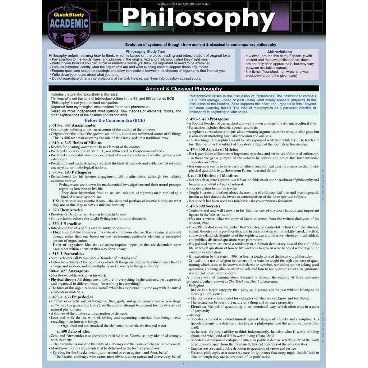 9781423239932 Philosophy Laminated Study Guide