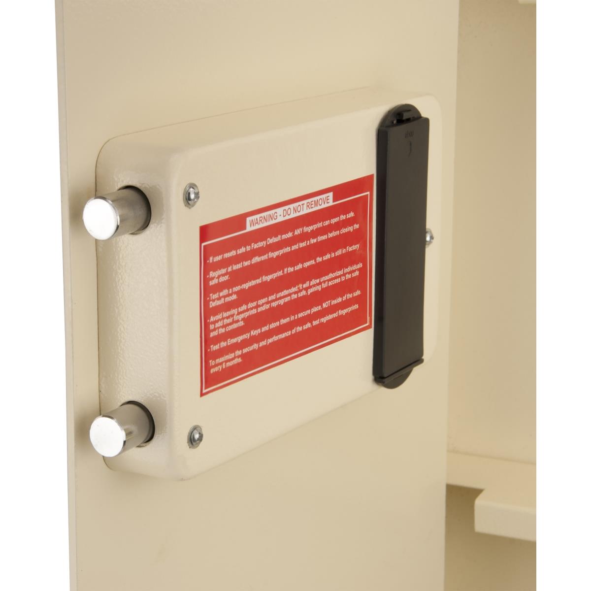 AX12880 Large Biometric Wall Safe Left Opening, Cream