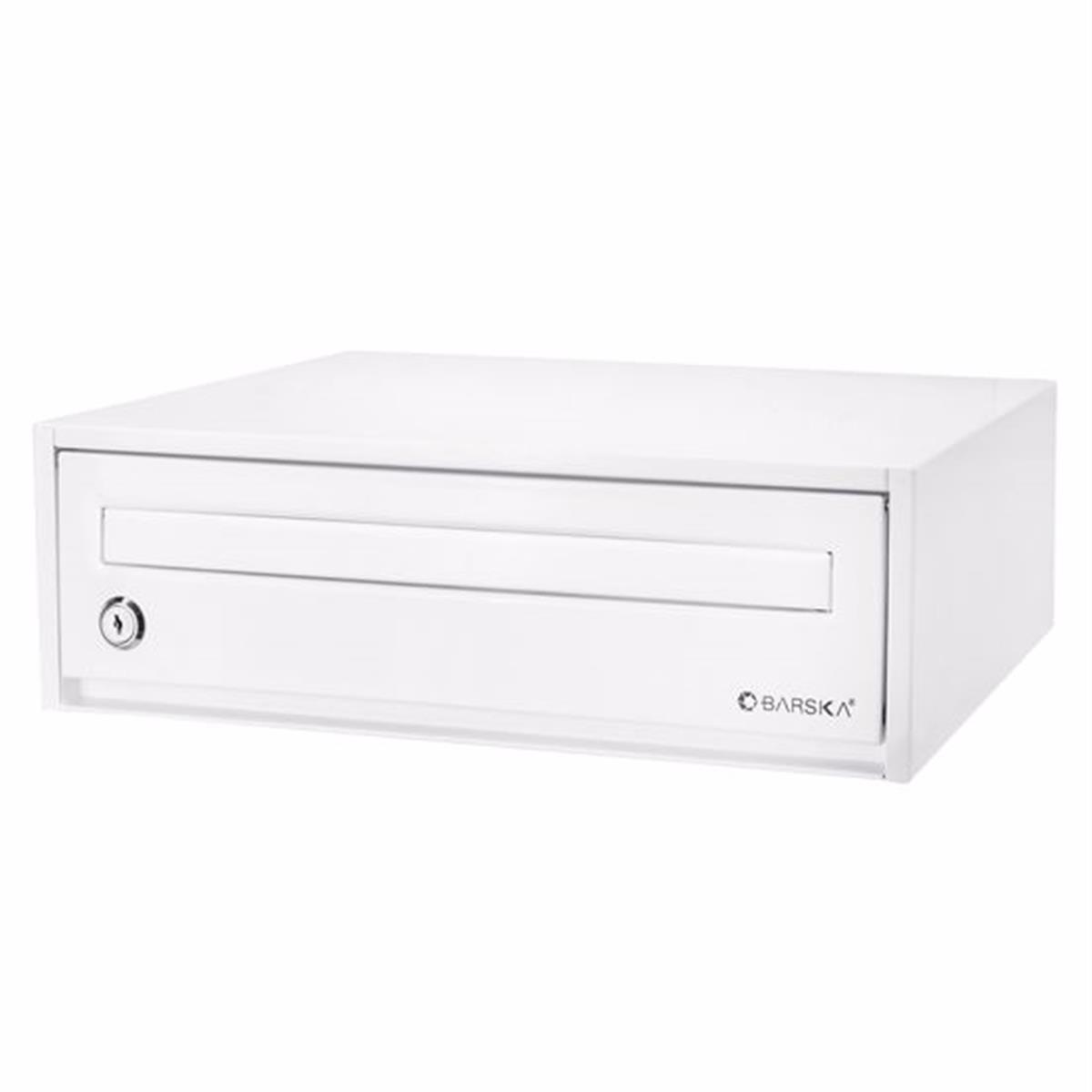 CB13118 Desktop Drop Box with Key Lock - White