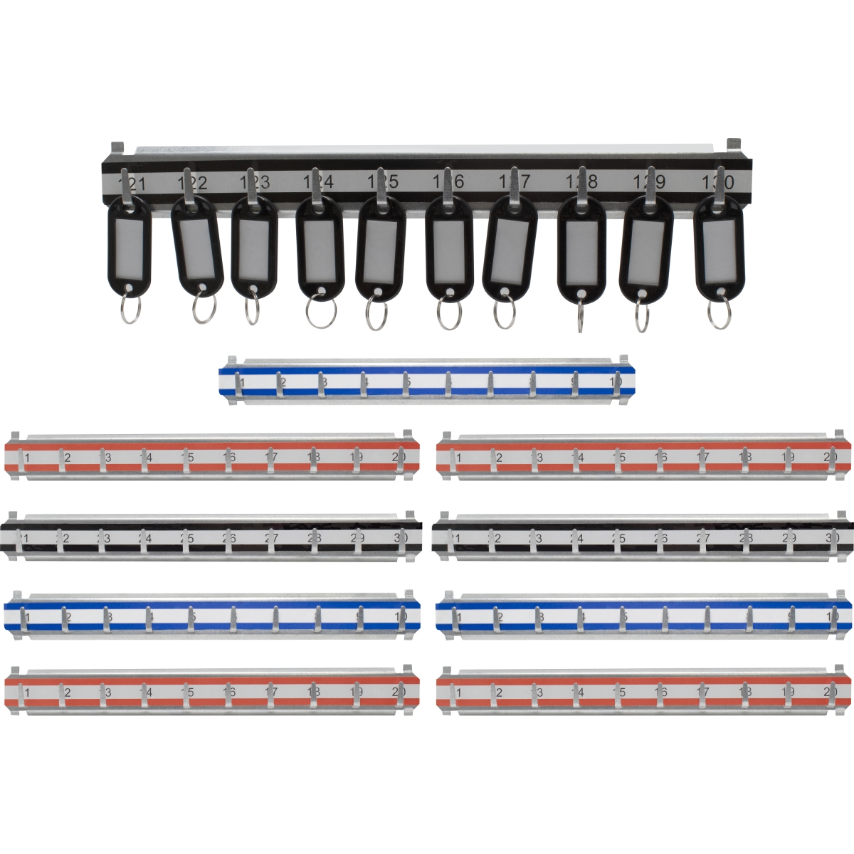 AF13686 Key Shelves with 201-300 Numbered Hooks - 10 Shelves