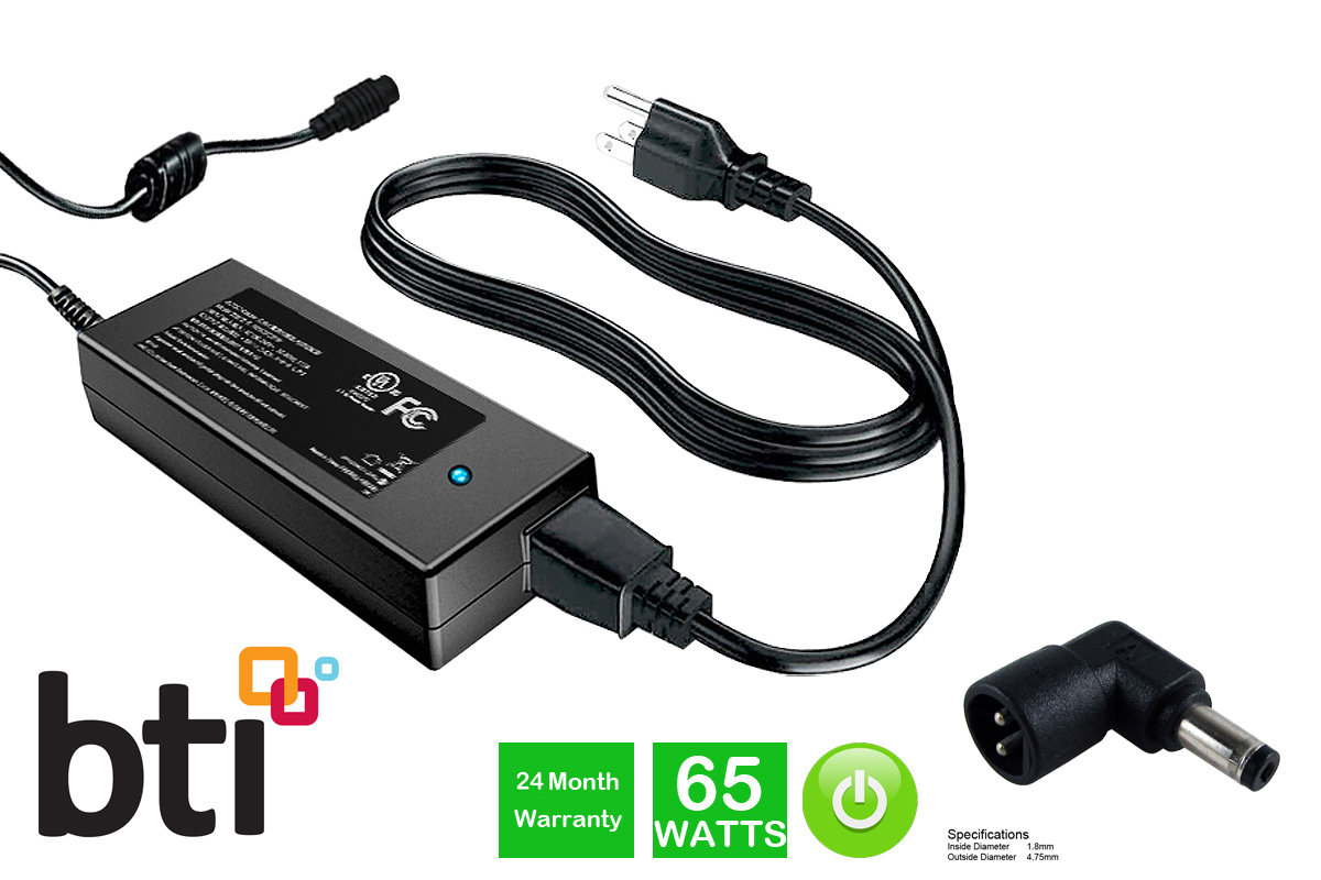 608421-002- 19V 65W AC Adapter for HP Business Notebook 6720S, 6780S - Black