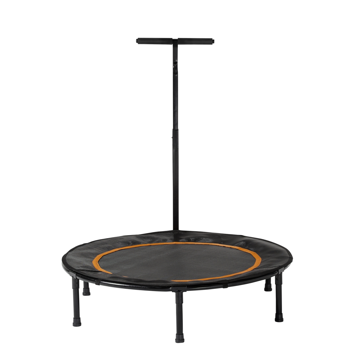 40-Inch Fitness Trampoline - Black - Compact - T-Shaped Handlebar - Durable Springs