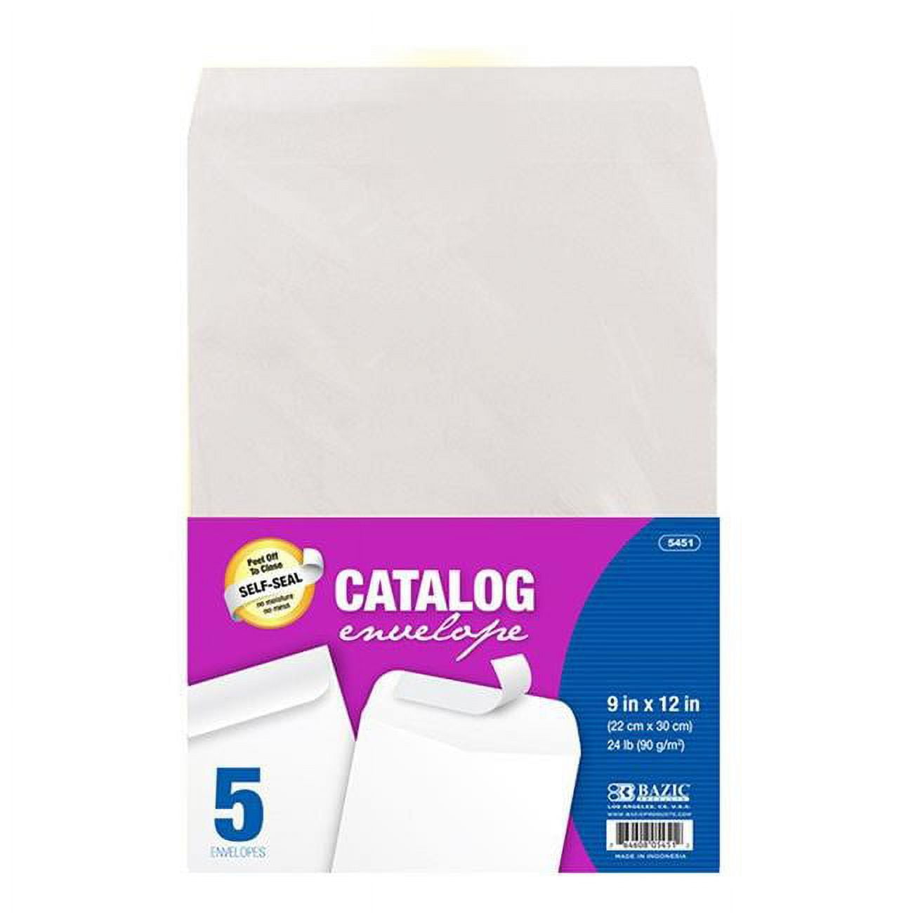 Picture of Bazic 5451  9&quot; x 12&quot; Self-Seal White Catalog Envelope (5/Pack) Case of 48