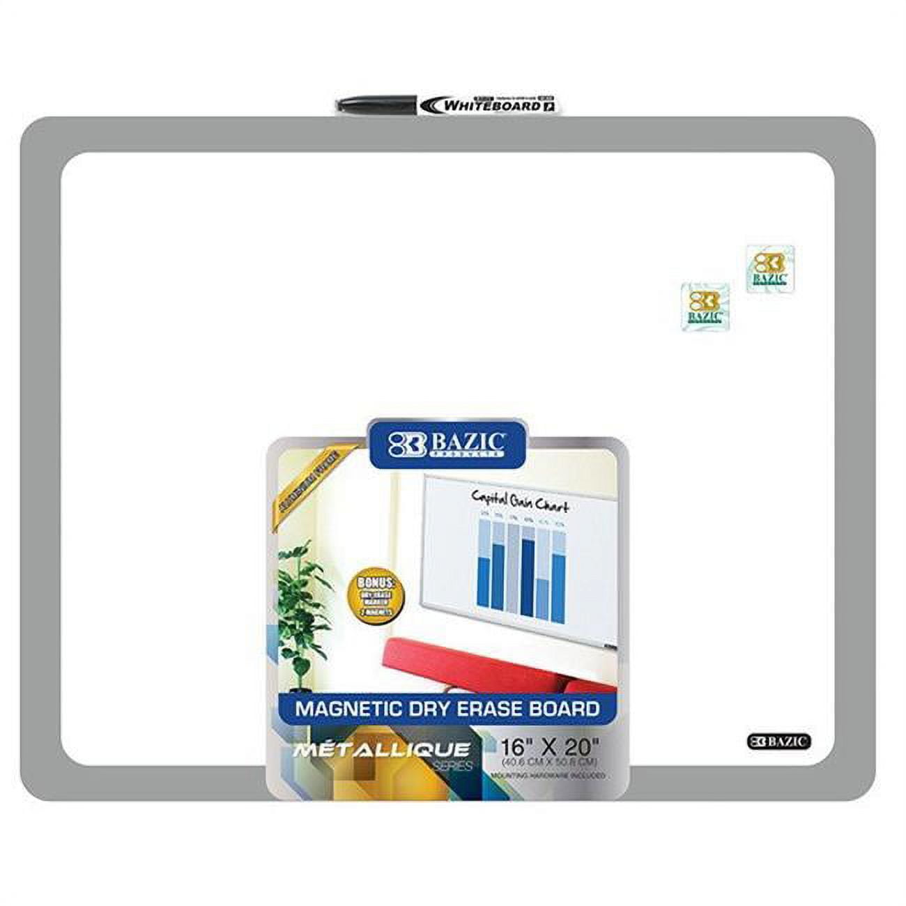 Bazic  6051   16" X 20" Aluminium Framed Magnetic Dry Erase Board Pack of 6