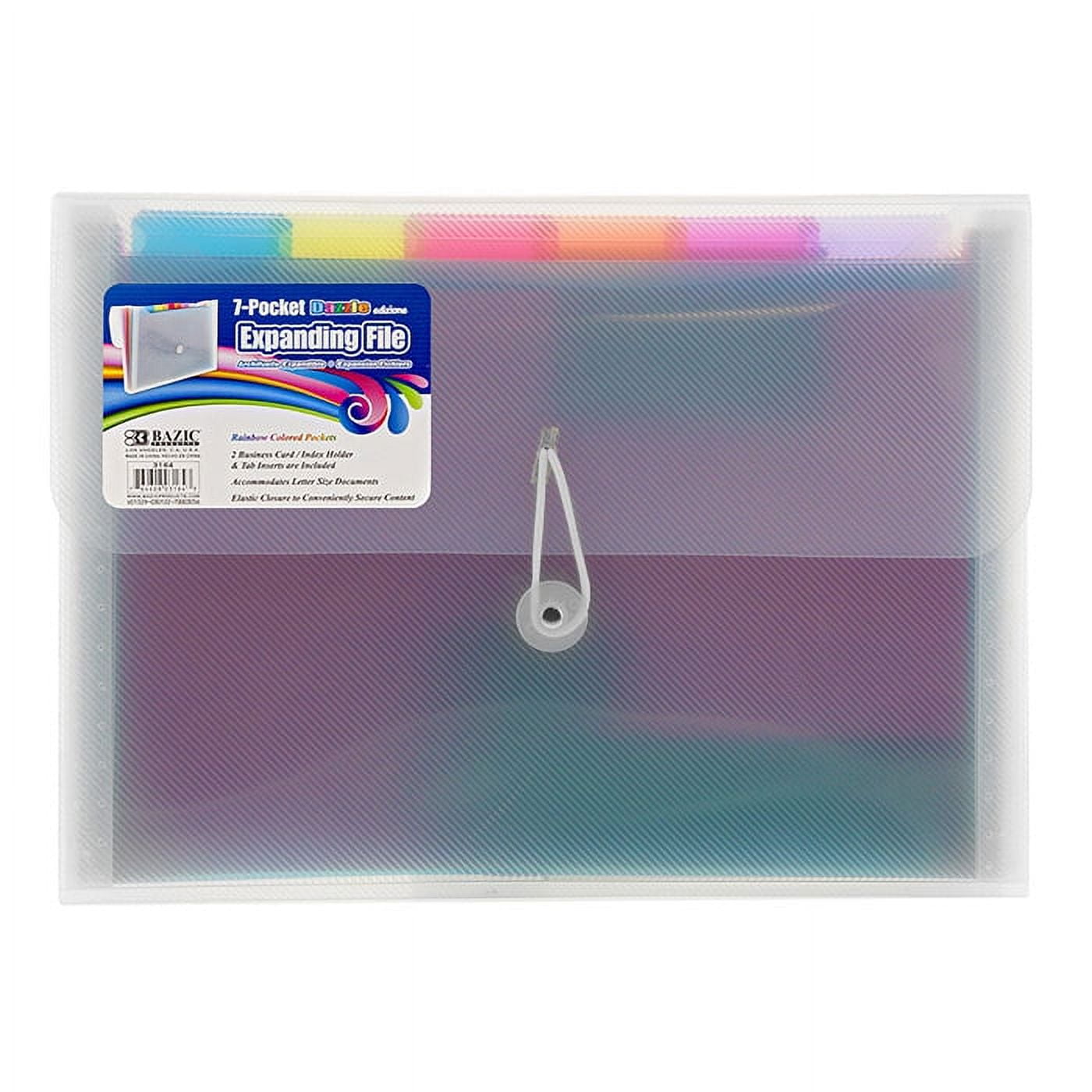 Picture of Bazic  3164  Rainbow 7-Pocket Letter Size Poly Expanding File Pack of 12