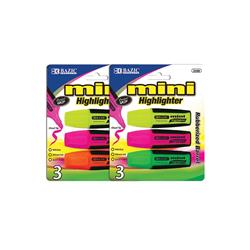 Picture of Bazic 2333  Double Tip Fluorescent Highlighters (5/Pack)  CASE OF 24 