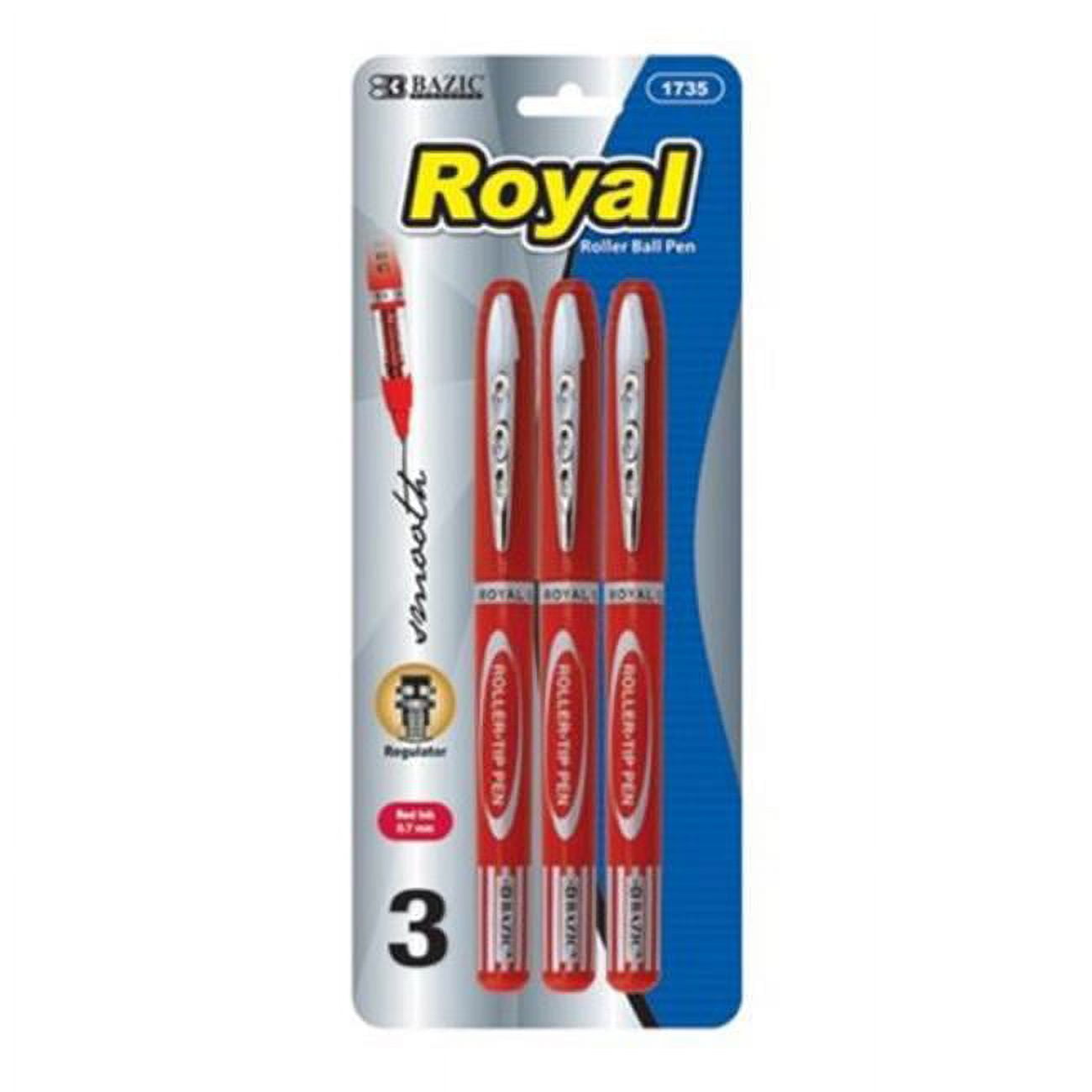 Picture of Bazic 1721 Royal Assorted Color Rollerball Pen (3/Pack) Case of 24
