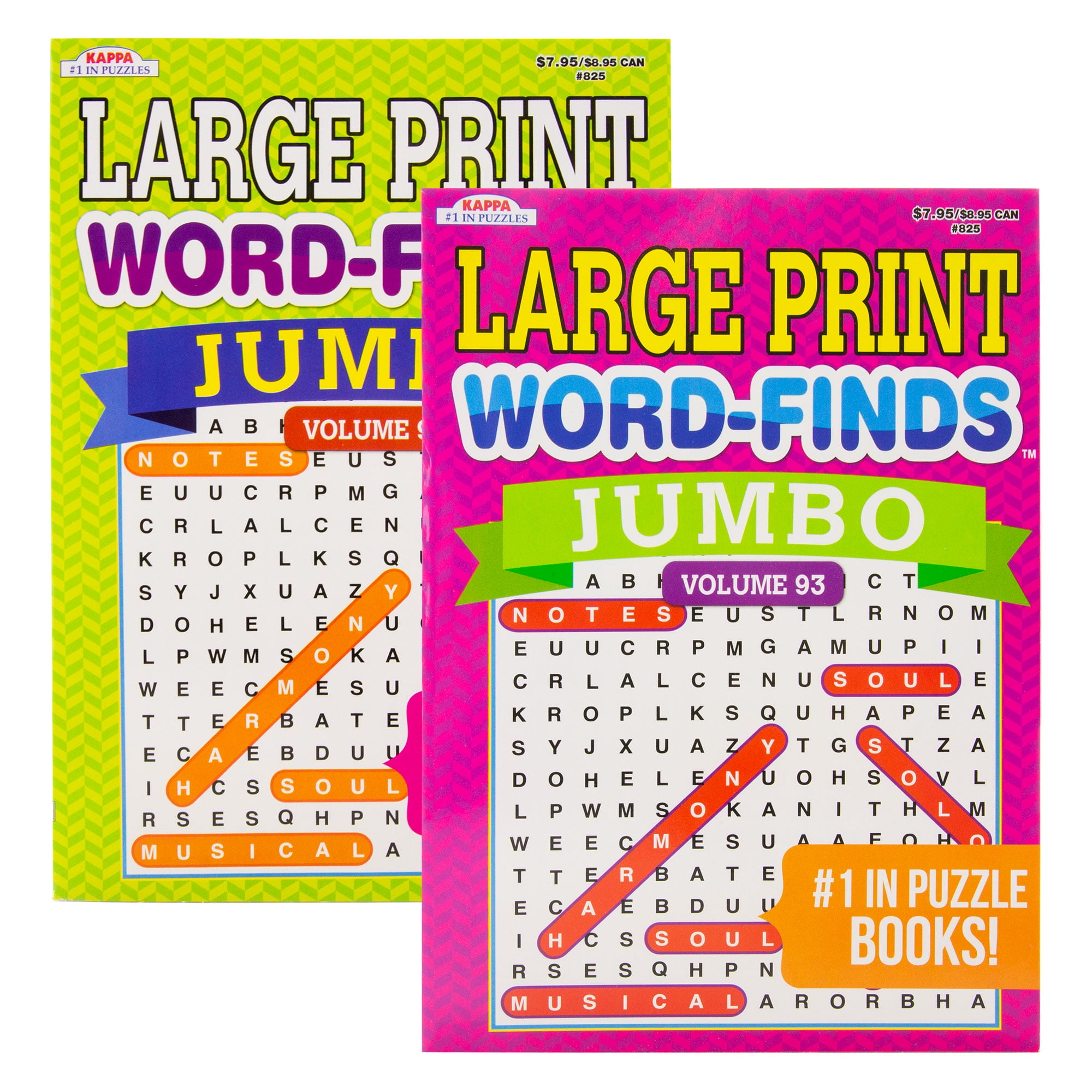 Picture of Bazic Products 825 Kappa Jumbo Large Print Word Finds Puzzle Book - 48 Case