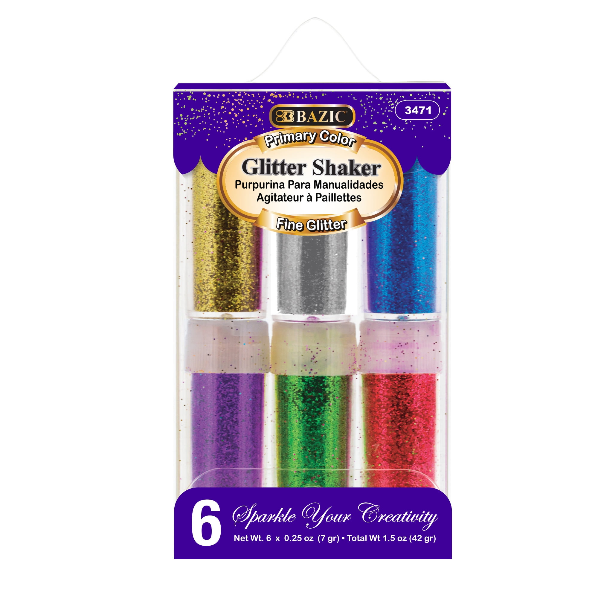 Picture of Bazic 3471 7 g Primary Color Glitter Shaker - 6 per PVC Box