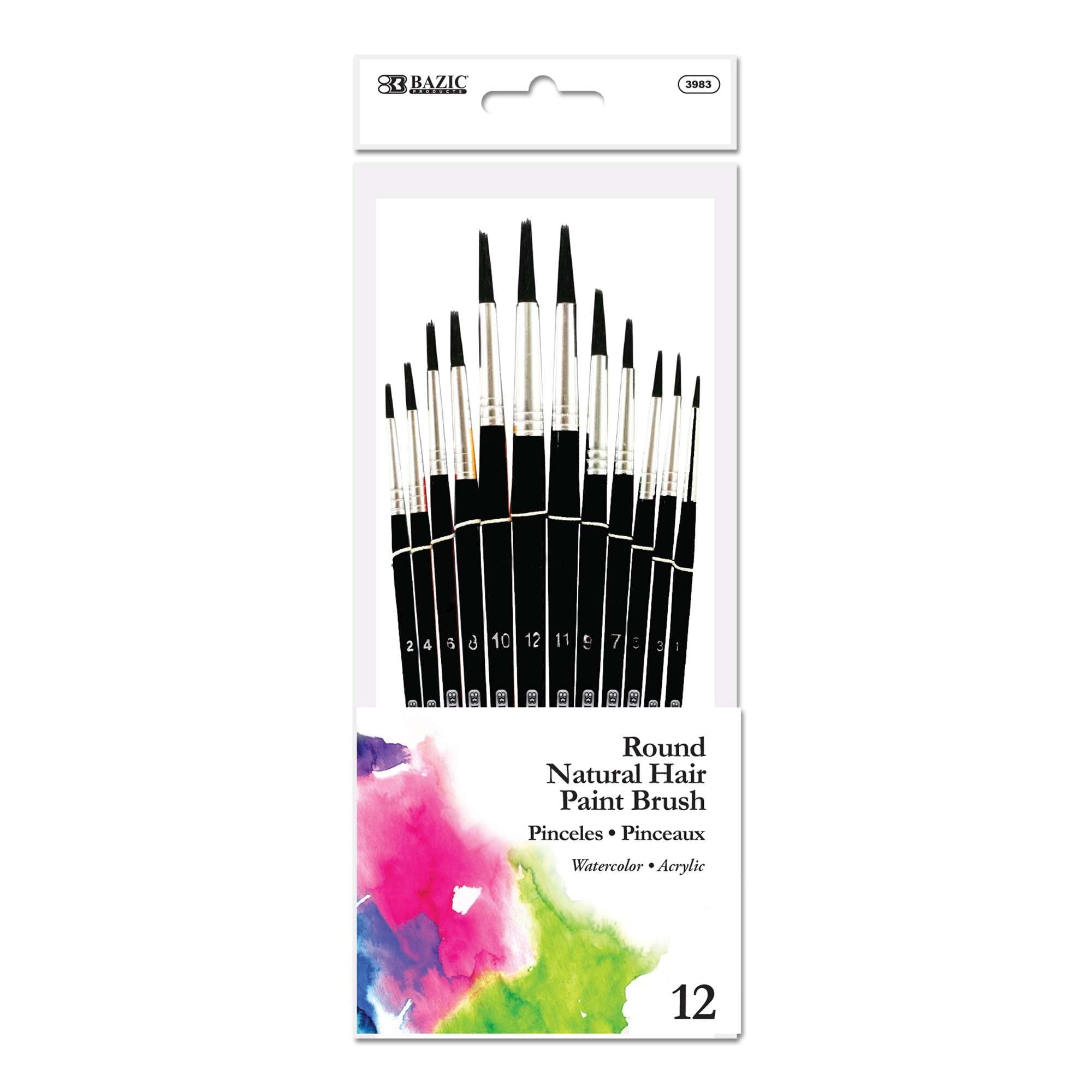 Picture of Bazic Products 3983 Round Natural Hair Paint Brush - Pack of 12