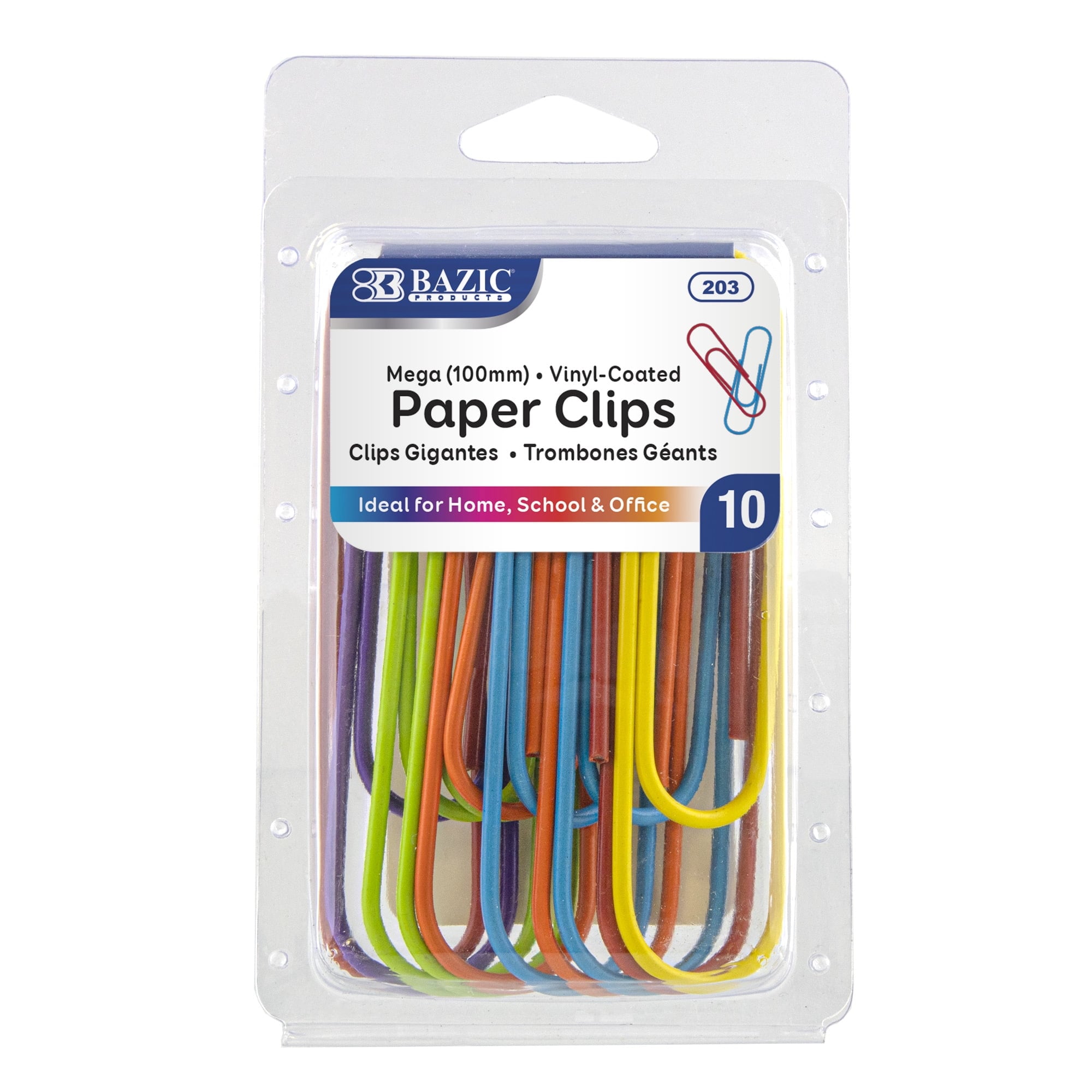 203 100 mm Mega Color Paper Clip - 10 per Pack