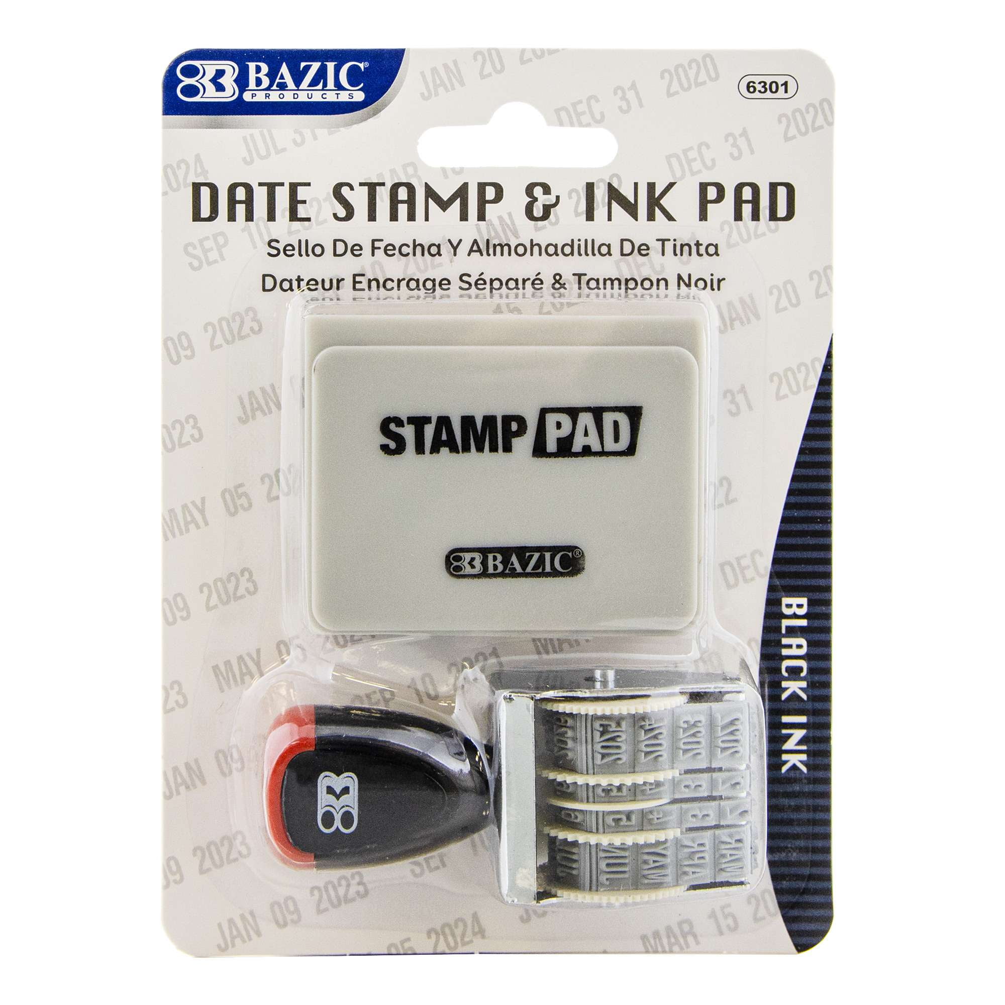 Picture of Bazic Products 6301 Date Stamp & Ink Pad&#44; Black