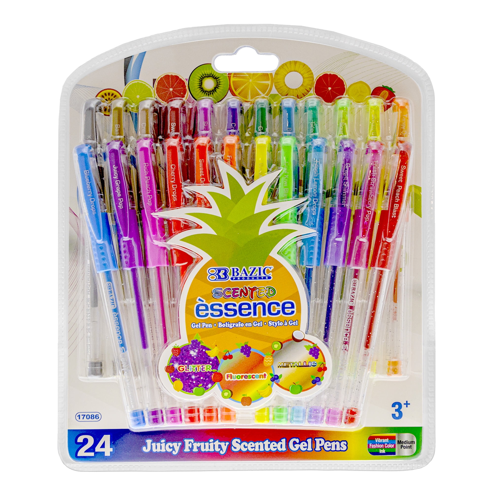 Picture of Bazic Products 17086 Scented Essence Gel Pen with Cushion Grip - Pack of 24