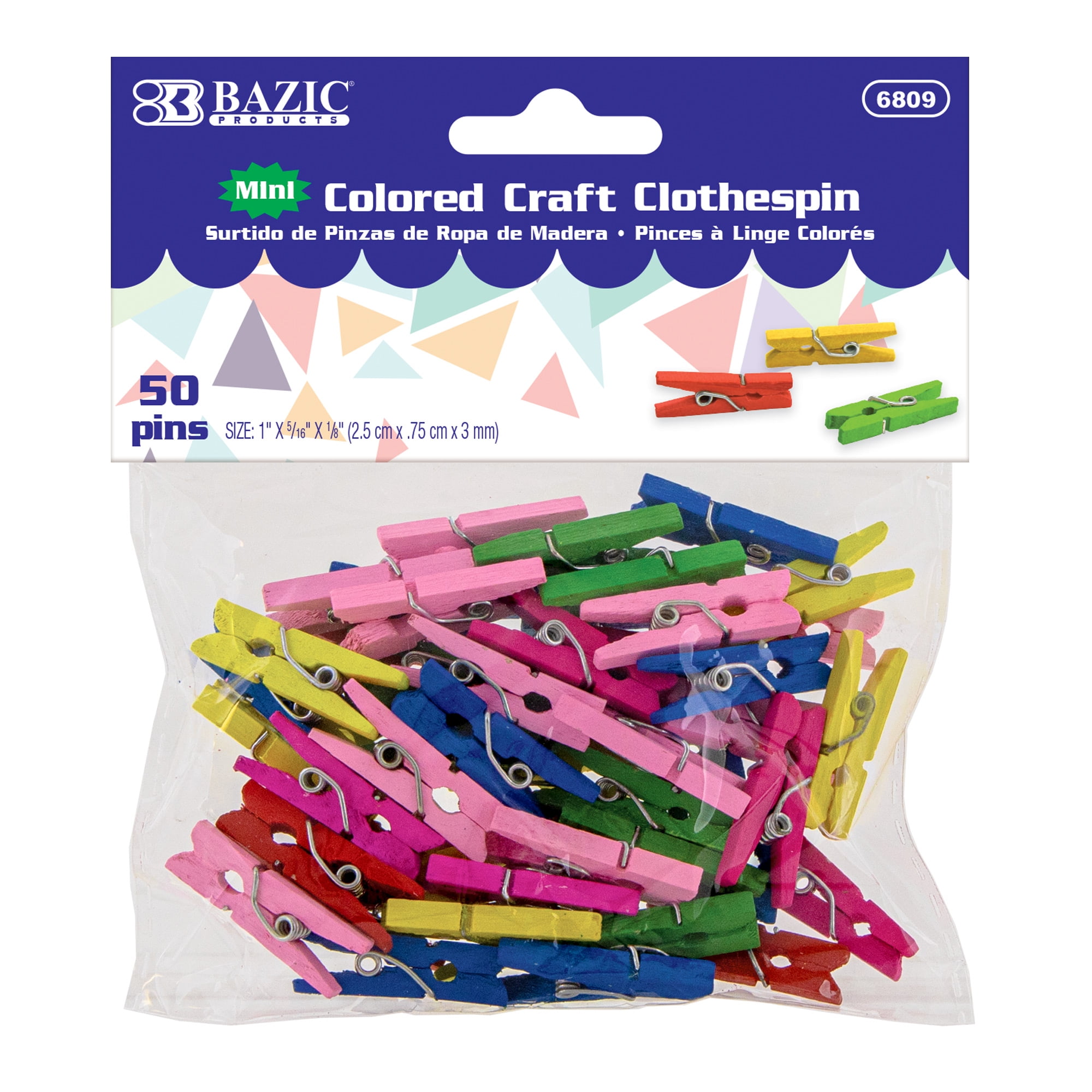 Mini Colored Clothes Pin - Pack of 50